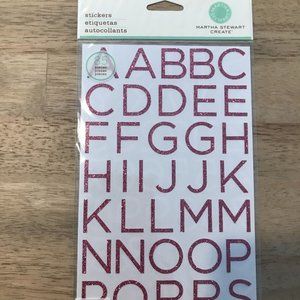 EK Success Brands Martha Stewart Create Pink Glittered Alphabet Letter Stickers